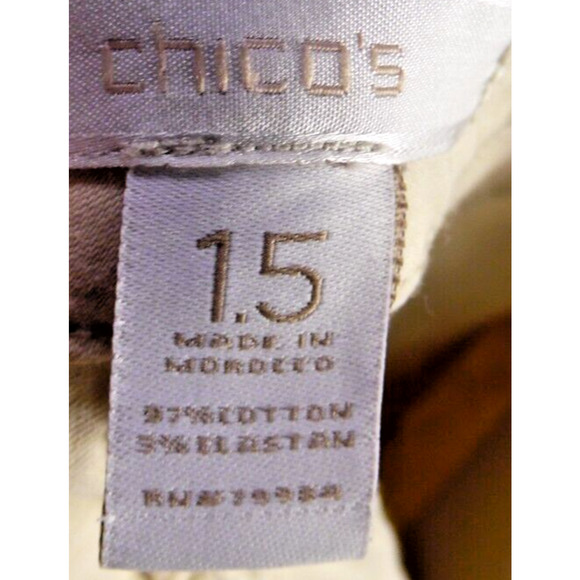 Chico's Jeans Womens 15 Beige Denim So Slimming‎ Ankle 32x28.5 EUC - Picture 12 of 12